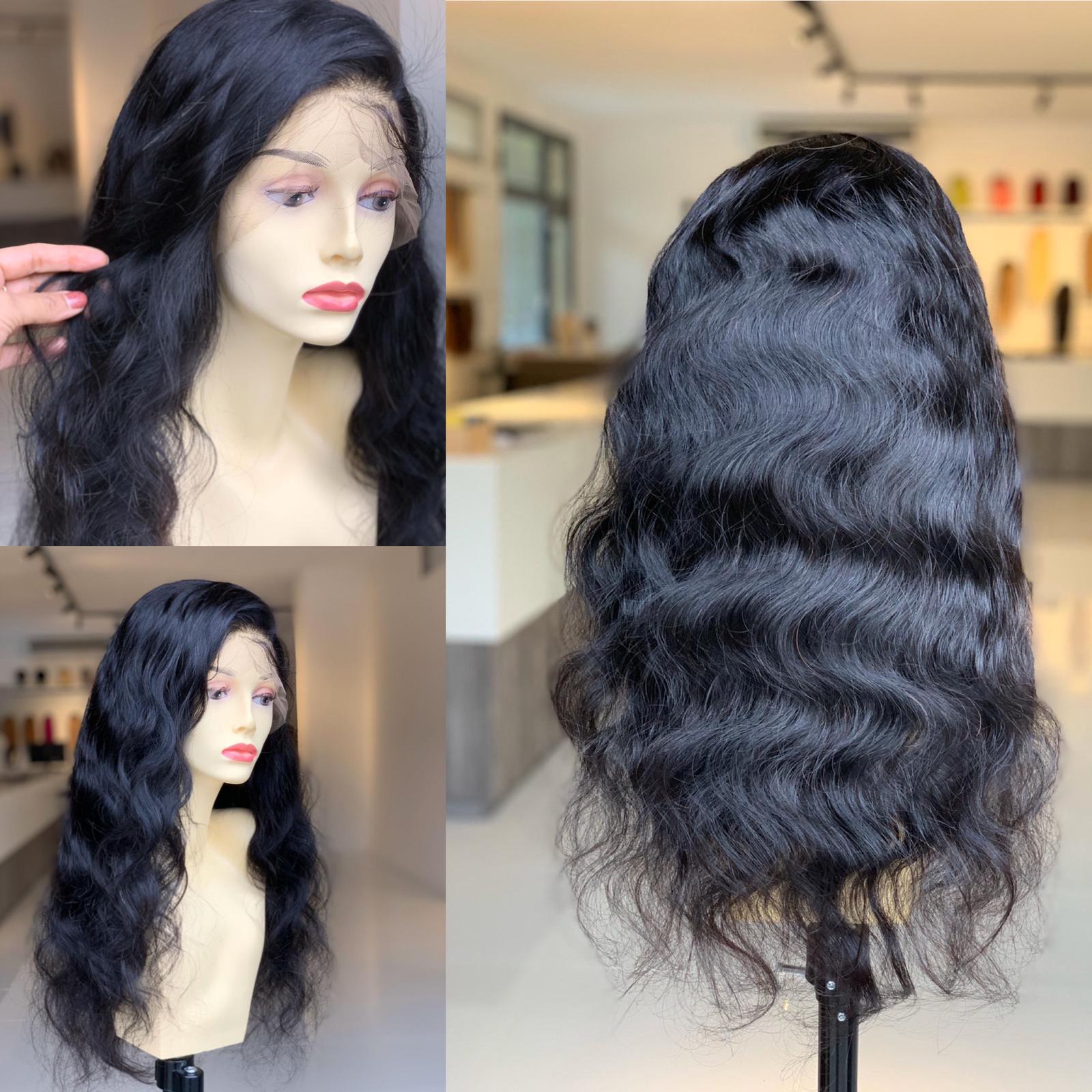 Parrucche Ondulate Nere Da 26 Pollici Con Frangia Per Donne - Foto 8